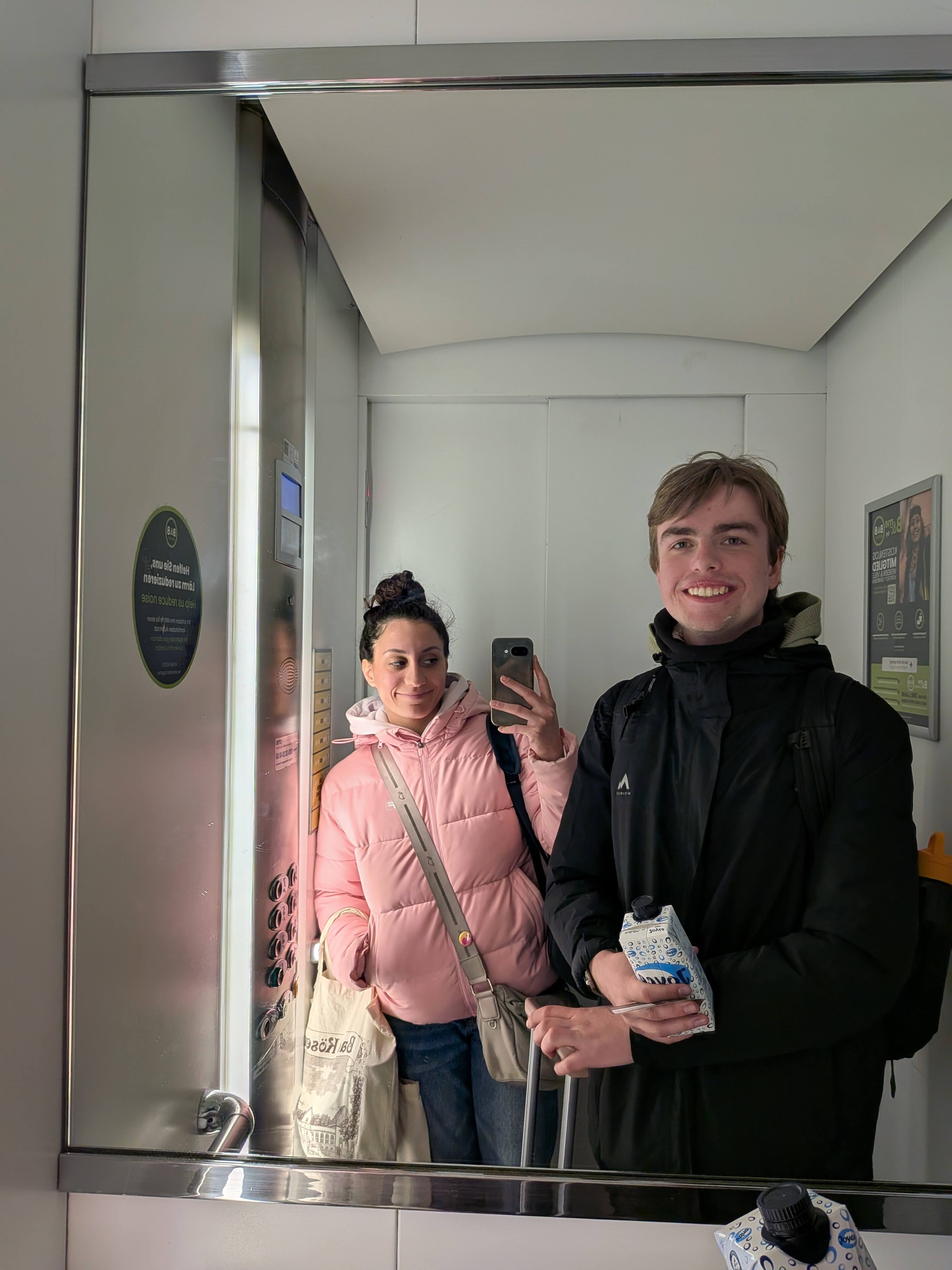 Us in the elevator