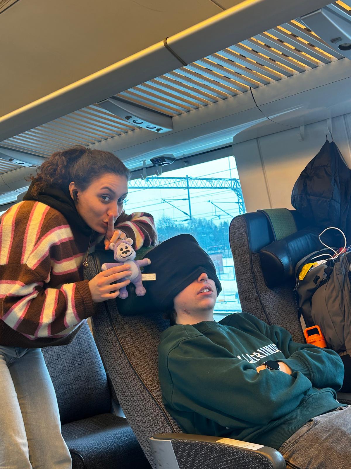 Us on the train